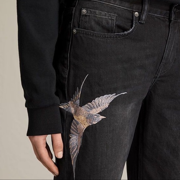 euc ALLSAINTS The Birds Crop Jeans 25 - Picture 2 of 6